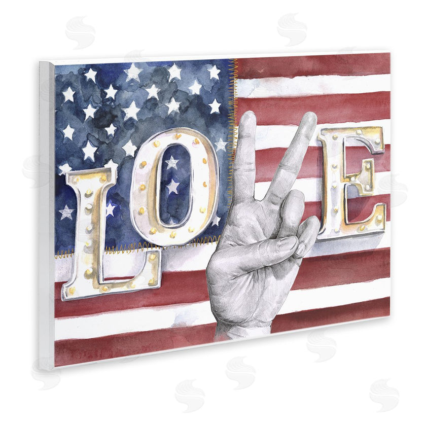 Jennifer Paxton Parker | Love Peace Sign American Flag