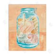Annie Warren | Beach Shells In Jar Blue Orange