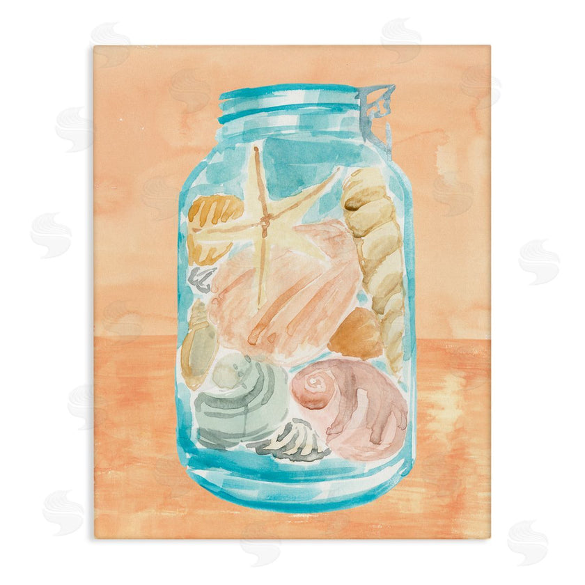 Annie Warren | Beach Shells In Jar Blue Orange