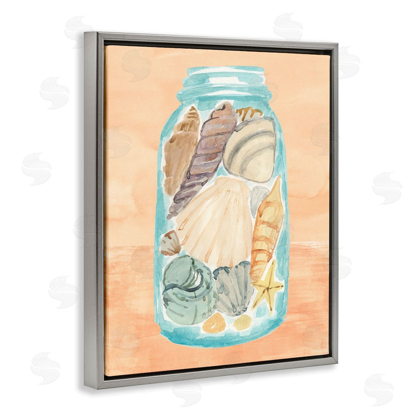 Annie Warren | Beach Shells In Jar Orange Blue