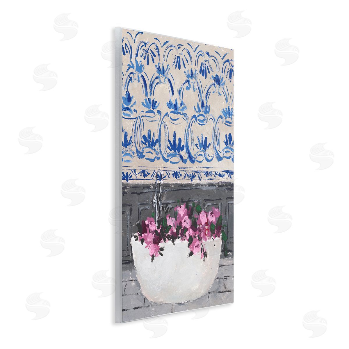 Flowers In Bath Tub Interior Wood Plaque Wall Art, Home Decor by Melissa Wang