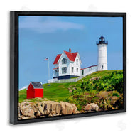 Emily Kalina | Lighthouse On Hill Green Blue