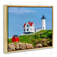 Emily Kalina | Lighthouse On Hill Green Blue