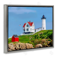 Emily Kalina | Lighthouse On Hill Green Blue