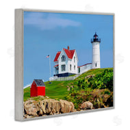 Emily Kalina | Lighthouse On Hill Green Blue