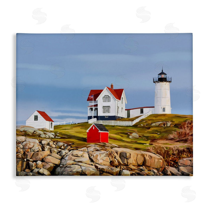 Emily Kalina | Lighthouse On Hill Green Red