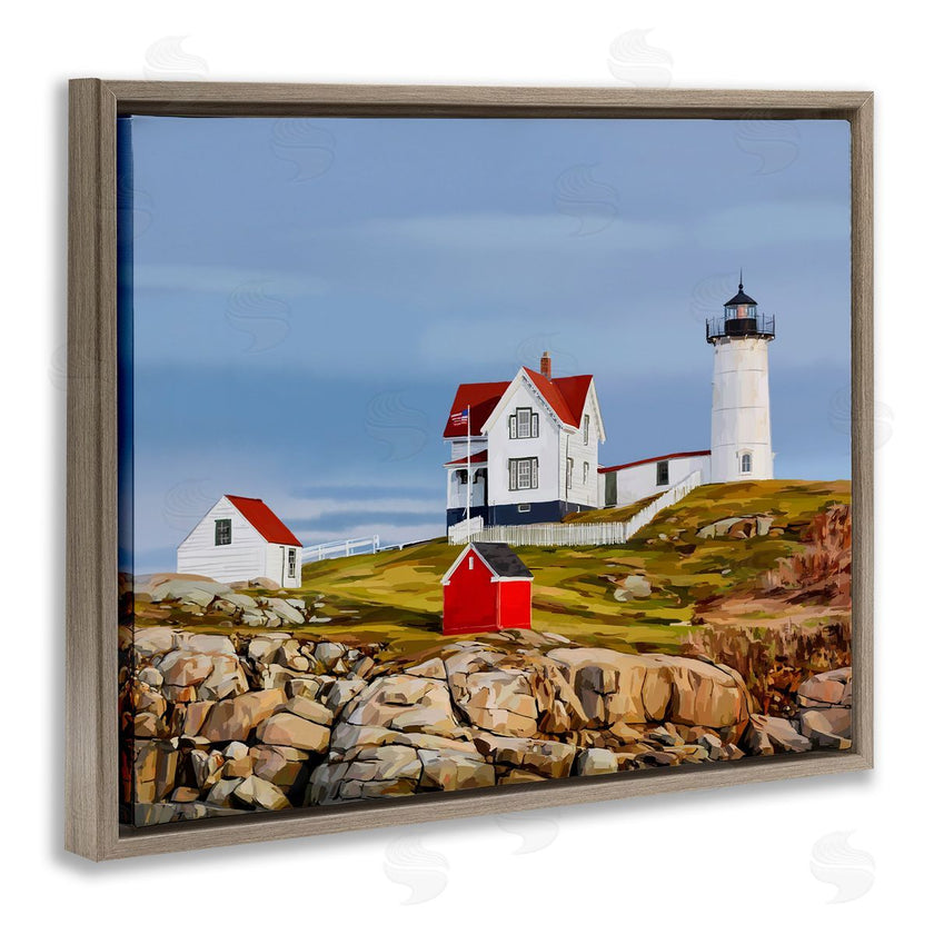 Emily Kalina | Lighthouse On Hill Green Red