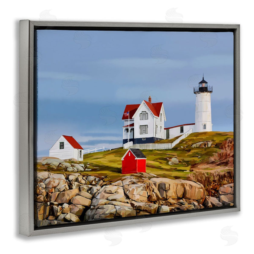 Emily Kalina | Lighthouse On Hill Green Red
