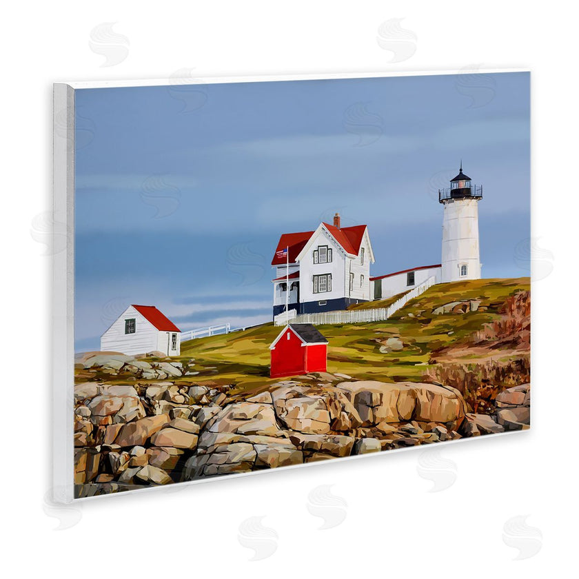 Emily Kalina | Lighthouse On Hill Green Red