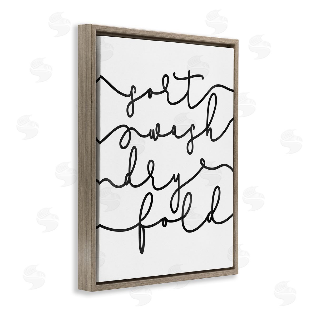 Sort Wash Dry Fold Brown Floating Frame Canvas Wall Art, Home Decor by Erica Billups