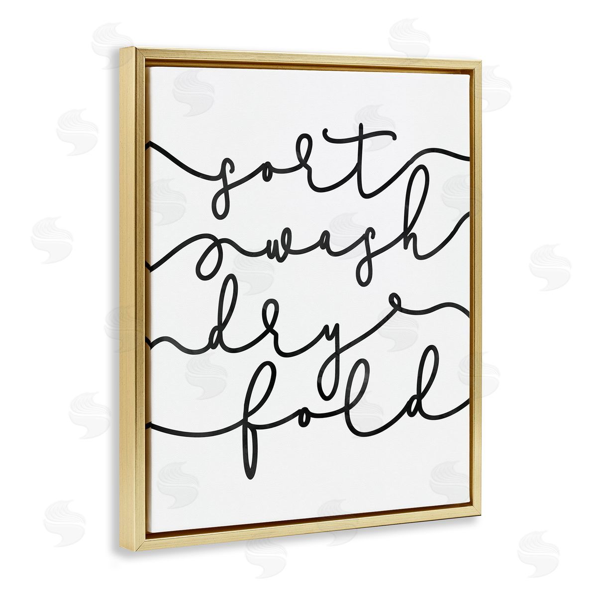 Sort Wash Dry Fold Gold Floating Frame Canvas Wall Art, Home Decor by Erica Billups