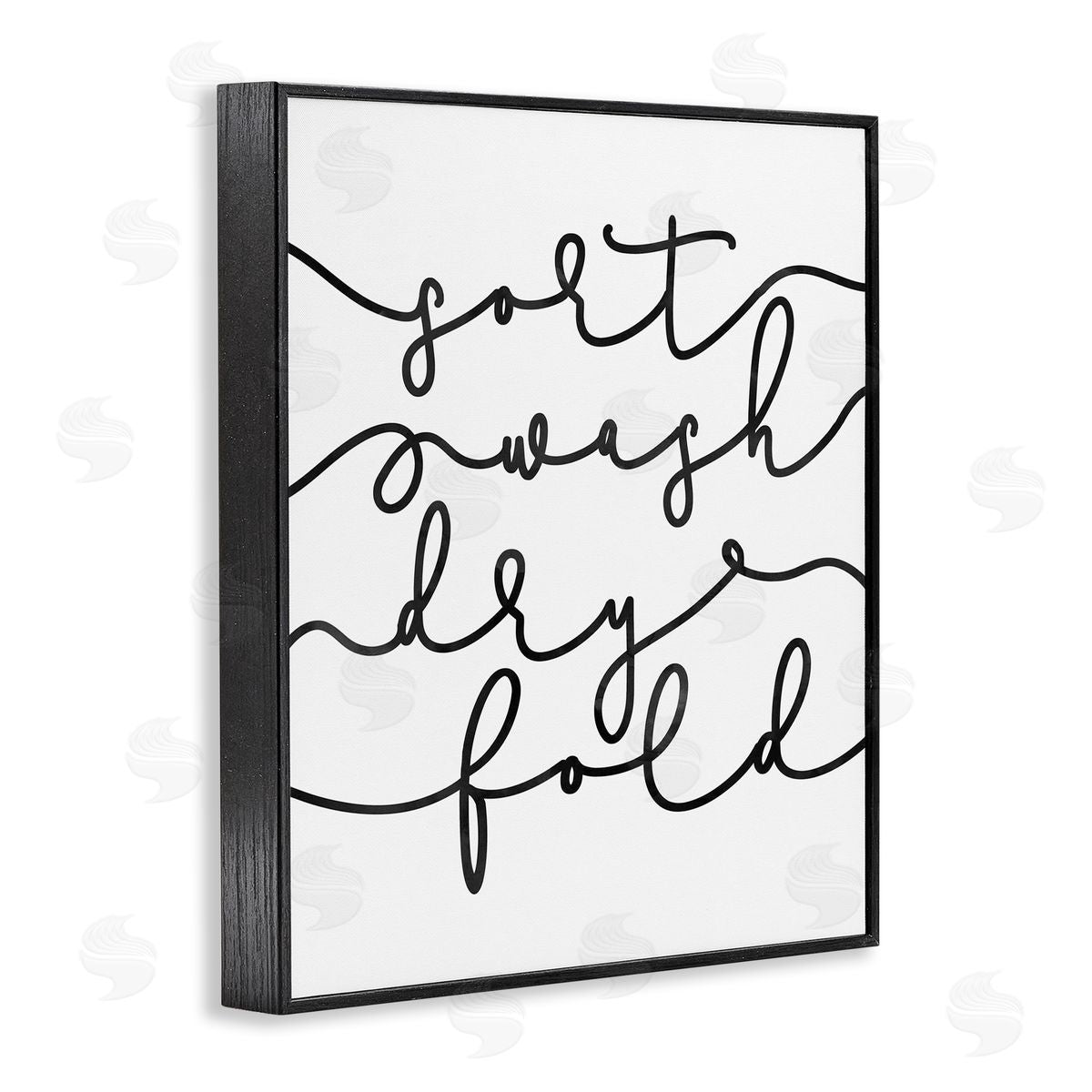 Sort Wash Dry Fold Black Frame Print Wall Art, Home Decor by Erica Billups