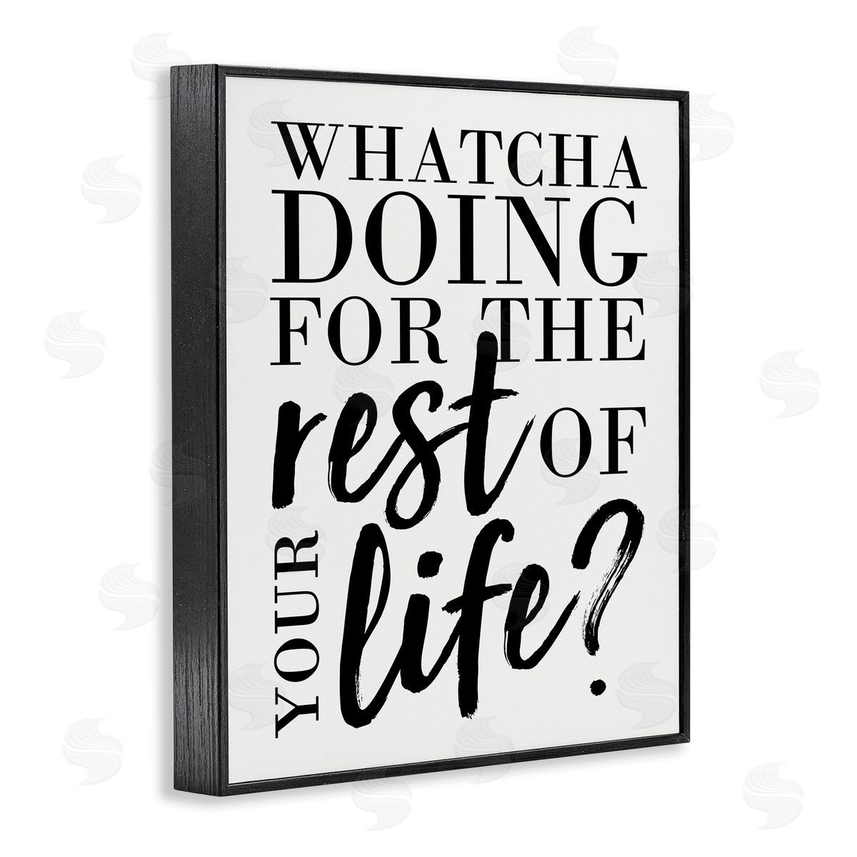Watcha Doing Inspirational Black Frame Print Wall Art, Home Decor by Erica Billups