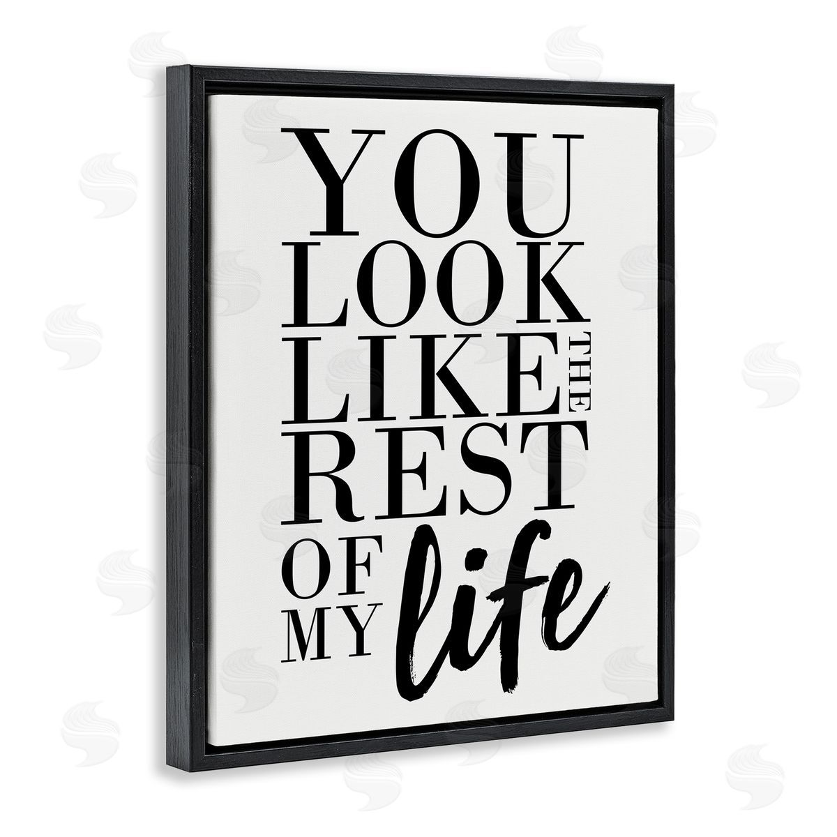 You Look Like Romantic Black Floating Frame Canvas Wall Art, Home Decor by Erica Billups