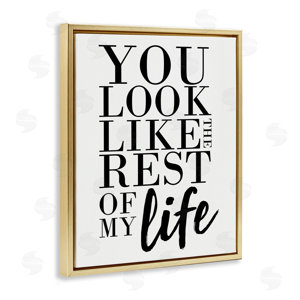 You Look Like Romantic Gold Floating Frame Canvas Wall Art, Home Decor by Erica Billups