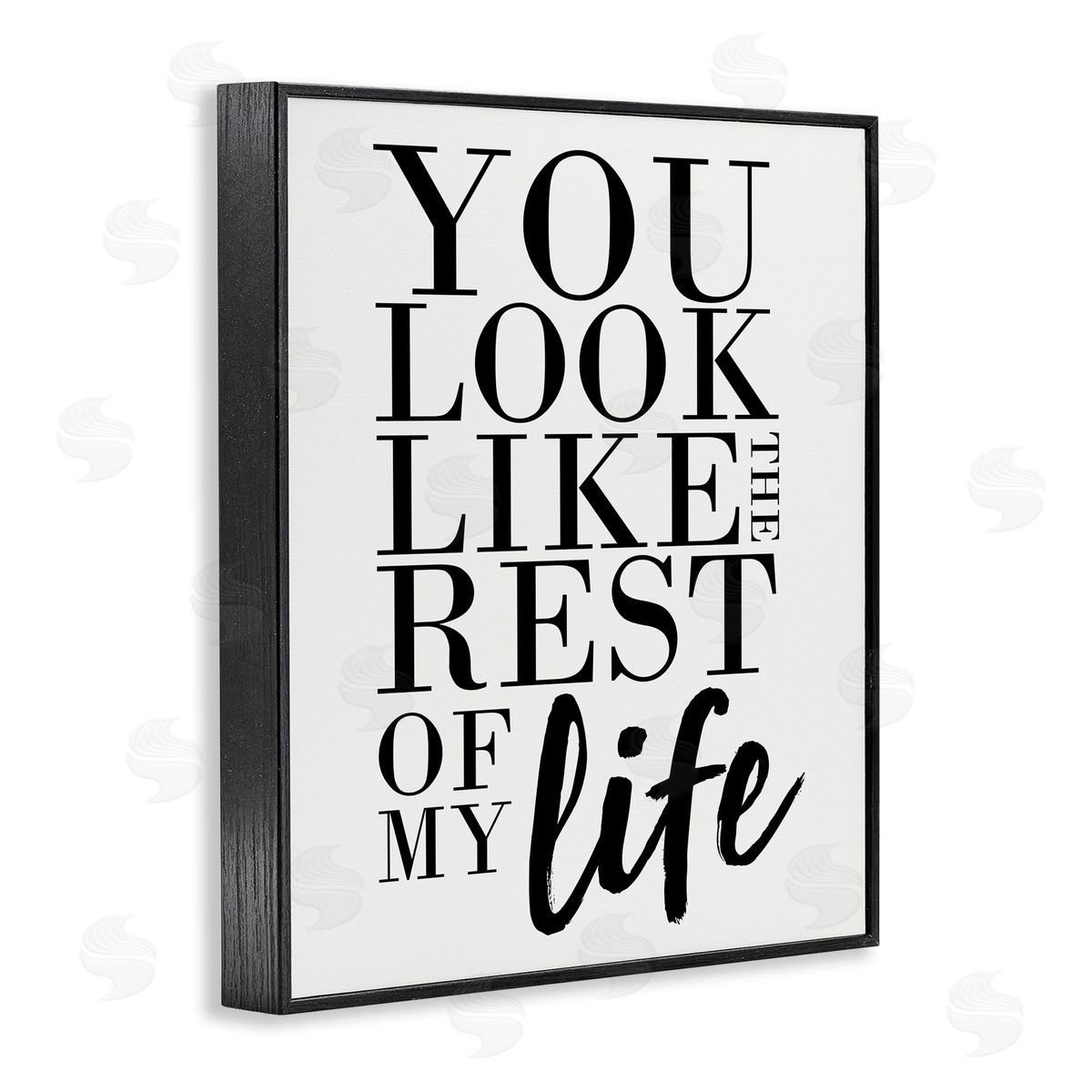 You Look Like Romantic Black Frame Print Wall Art, Home Decor by Erica Billups