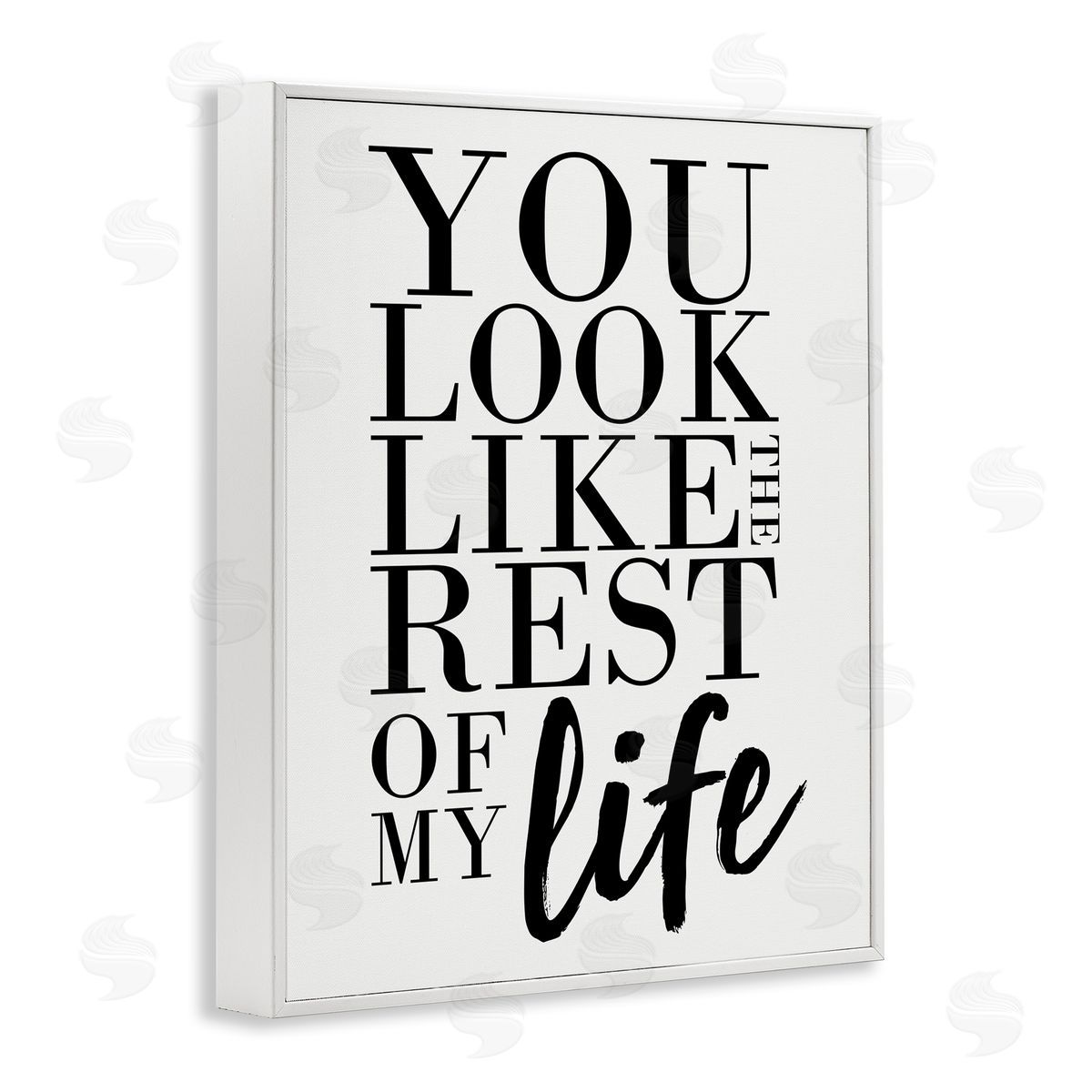 You Look Like Romantic White Frame Print Wall Art, Home Decor by Erica Billups