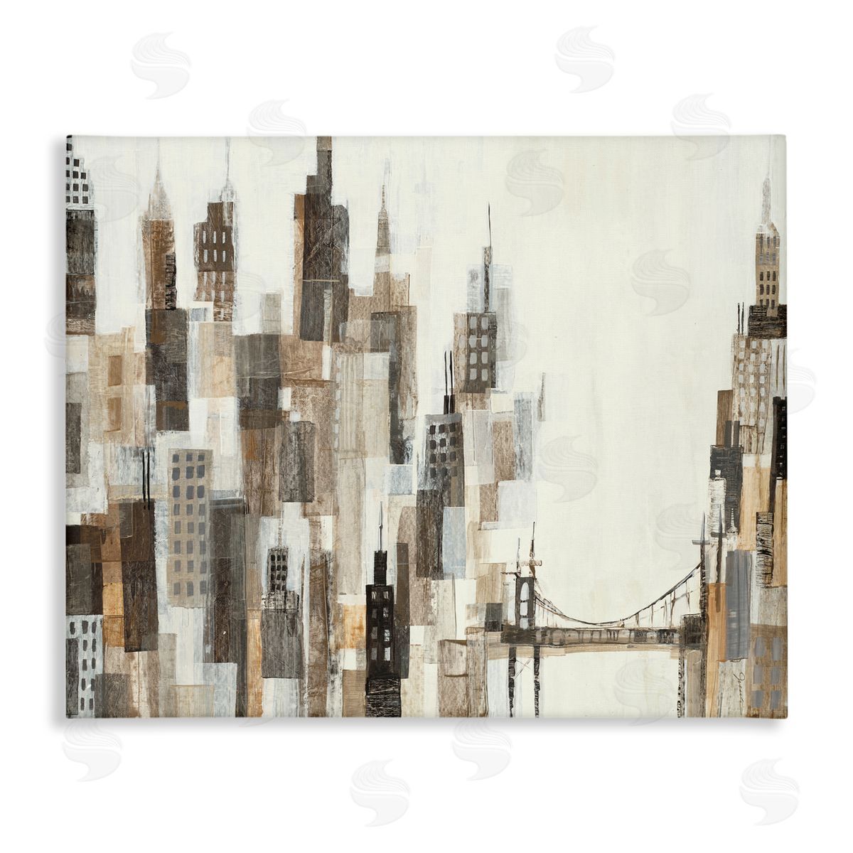 Cityscape Abstract Squares Canvas Wall Art, Home Decor by Liz Jardine