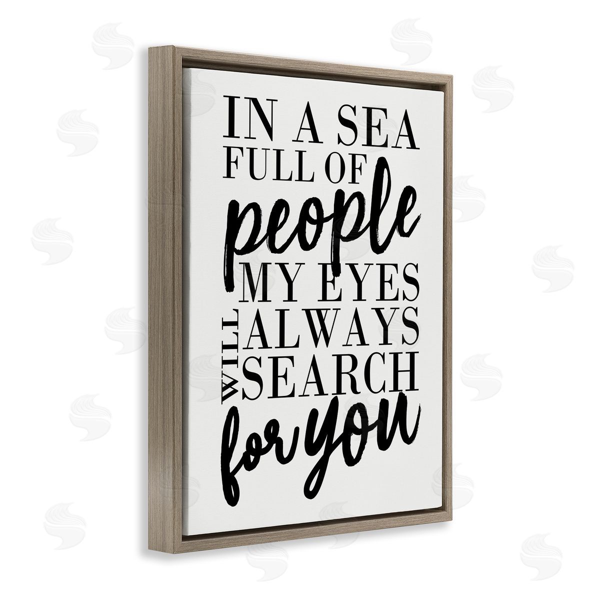 Always Search For You Romantic Brown Floating Frame Canvas Wall Art, Home Decor by Erica Billups