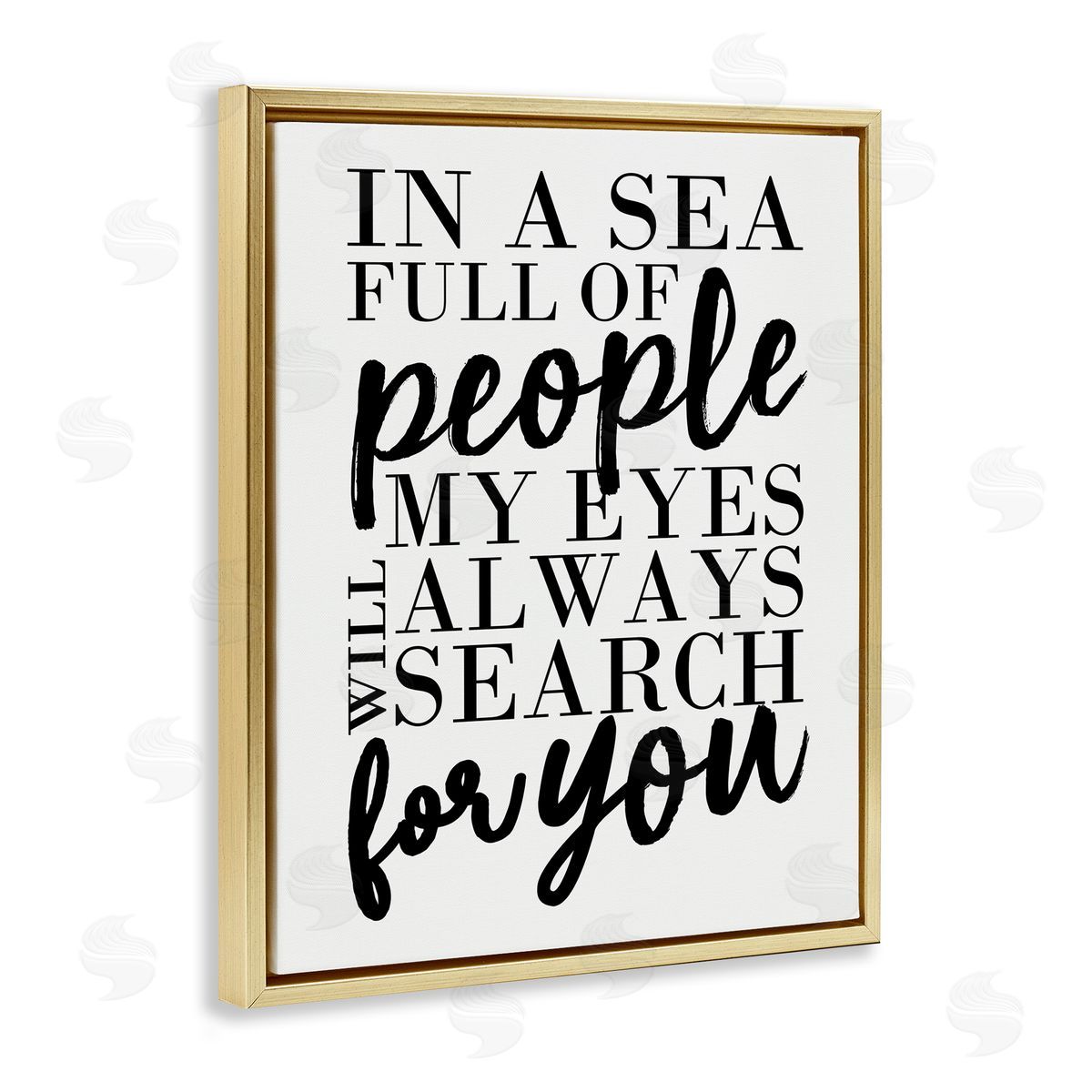Always Search For You Romantic Gold Floating Frame Canvas Wall Art, Home Decor by Erica Billups