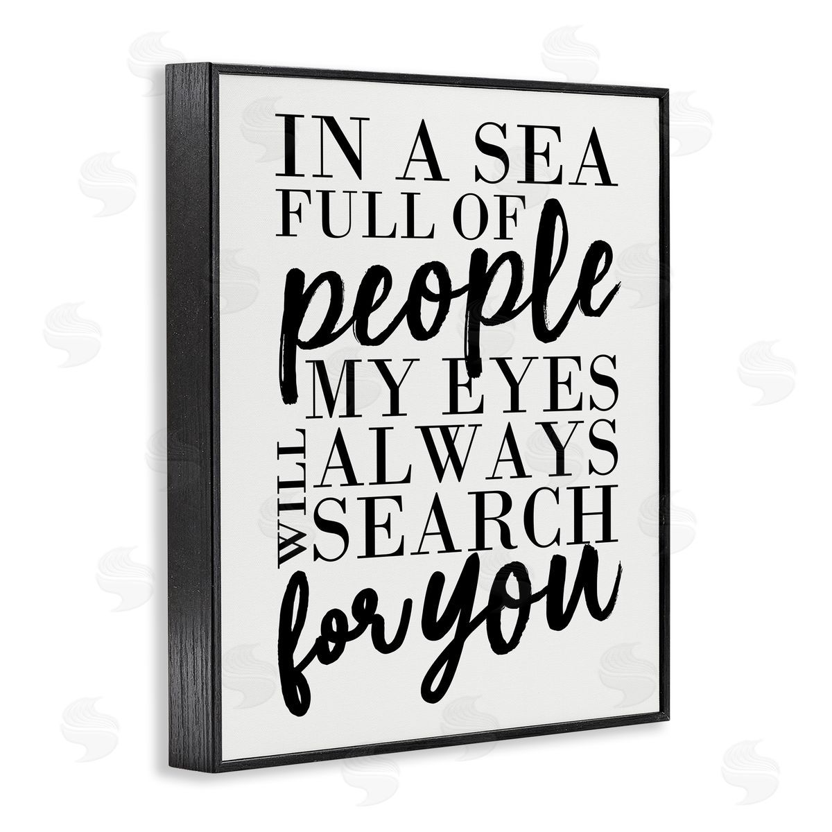 Always Search For You Romantic Black Frame Print Wall Art, Home Decor by Erica Billups