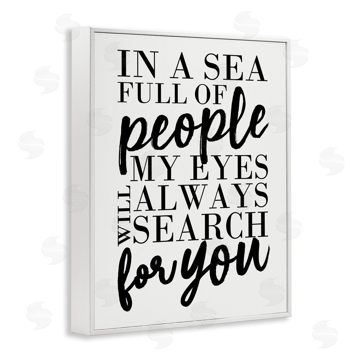 Always Search For You Romantic White Frame Print Wall Art, Home Decor by Erica Billups