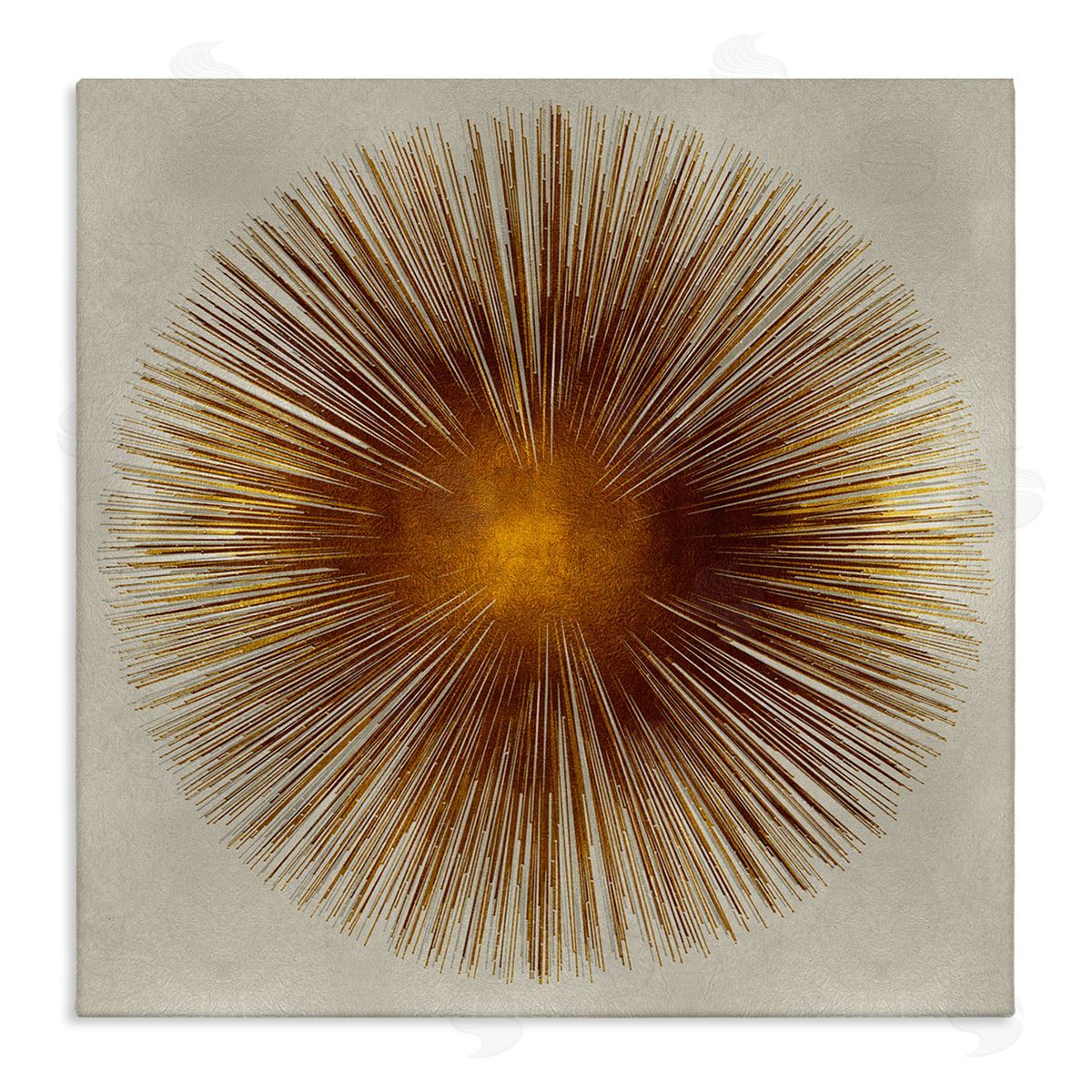 Radiant Gold Orb Abstract Shape Canvas Wall Art, Home Decor by Abby Young