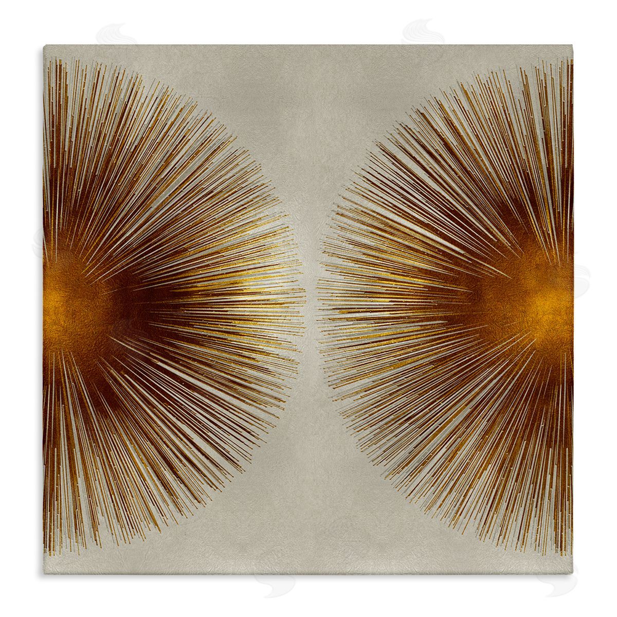 Radiant Gold Orbs Abstract Shape Canvas Wall Art, Home Decor by Abby Young