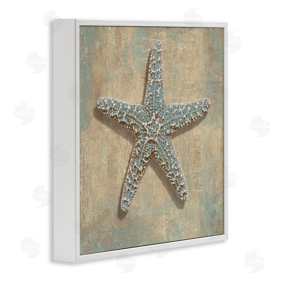 Starfish Beach Objects Design White Frame Print Wall Art, Home Decor by Caroline Kelly