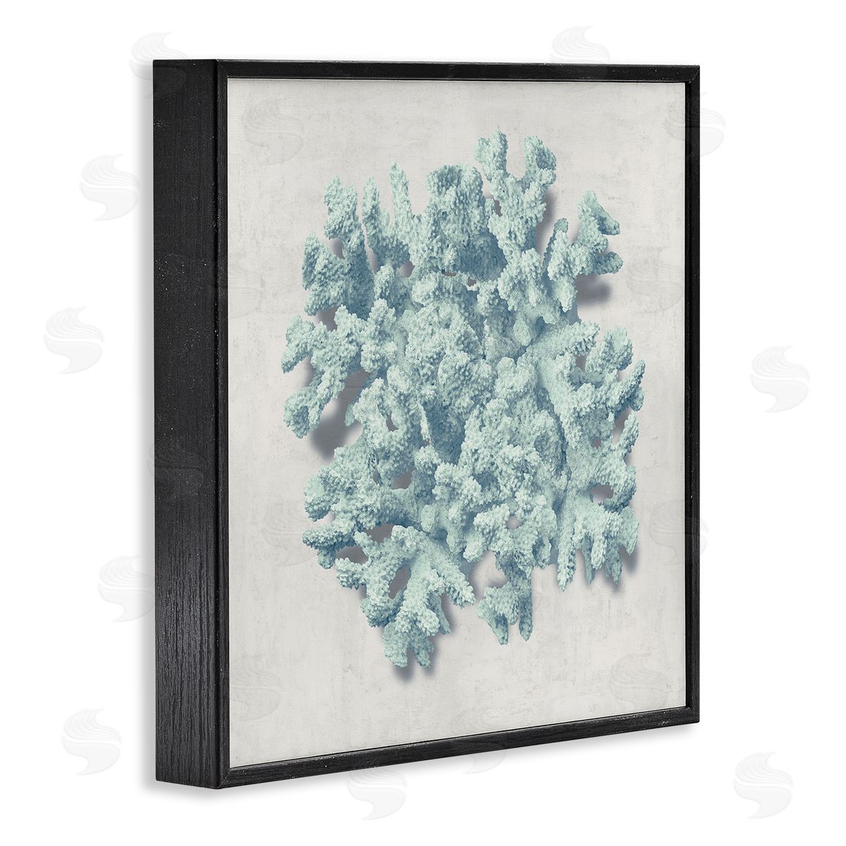 Coral Blue Sea Beach Design Black Frame Print Wall Art, Home Decor by Caroline Kelly