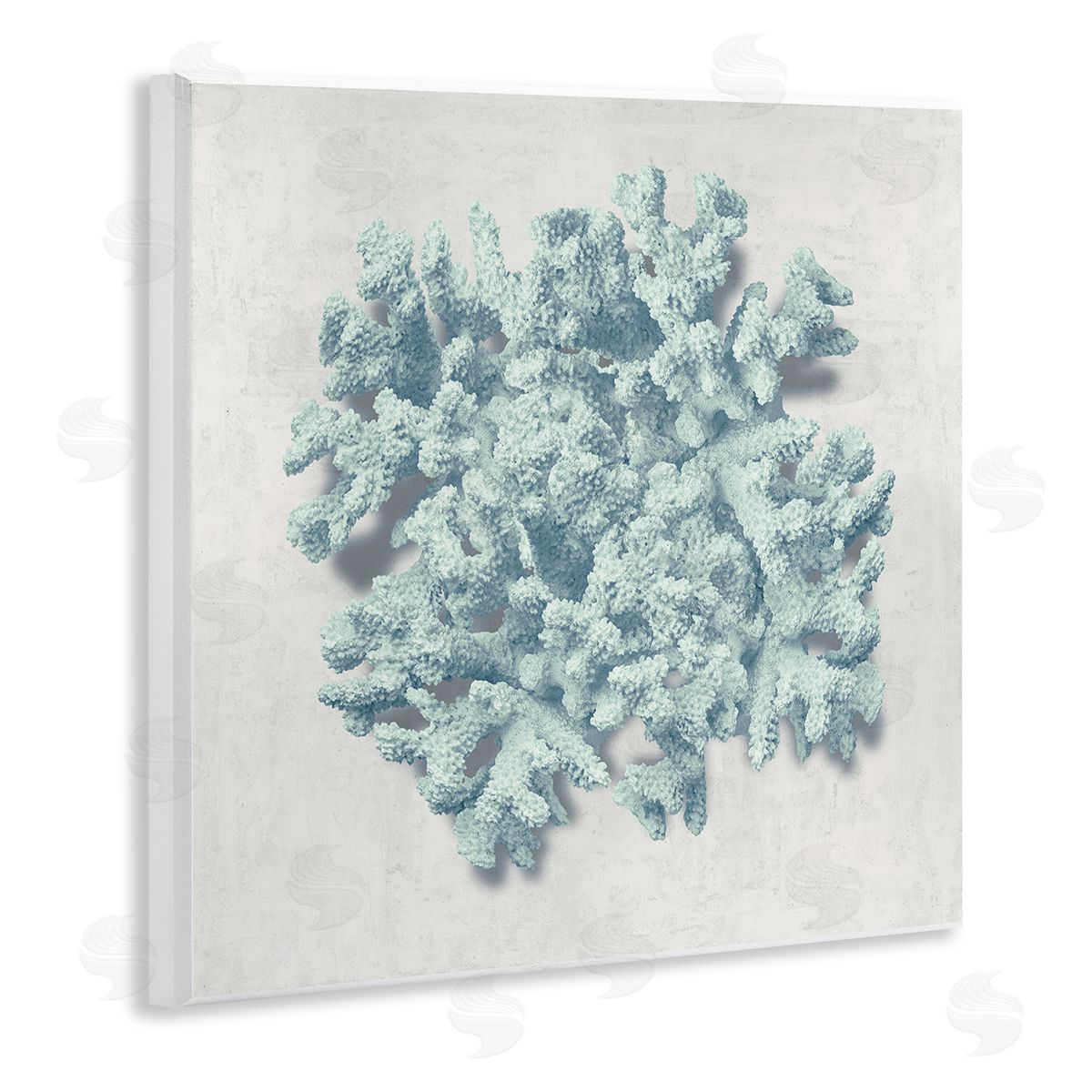 Coral Blue Sea Beach Design Wood Plaque Wall Art, Home Decor by Caroline Kelly