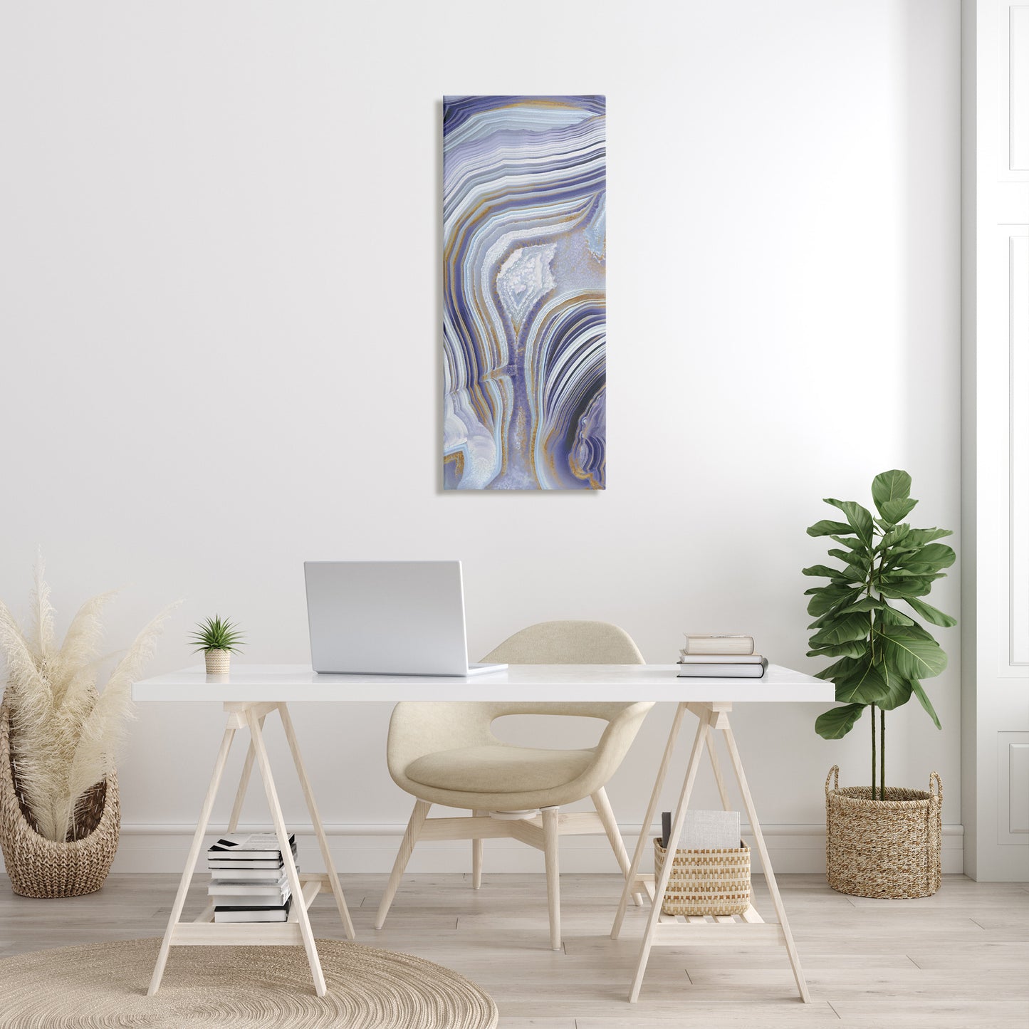Agate Crystal Pattern Abstract Design Canvas Wall Art in Room, Home Decor by Danielle Carson