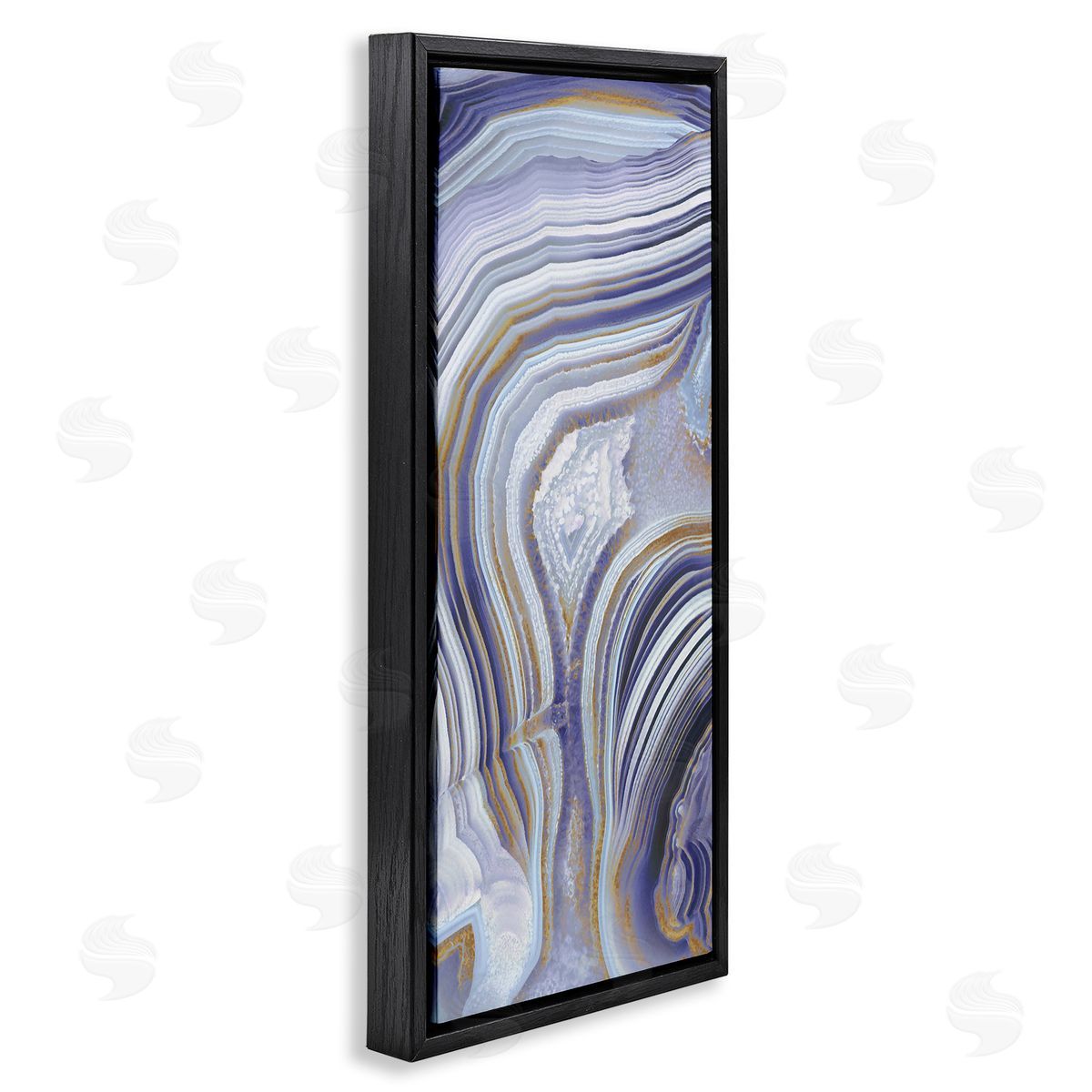 Agate Crystal Pattern Abstract Design Black Floating Frame Canvas Wall Art, Home Decor by Danielle Carson