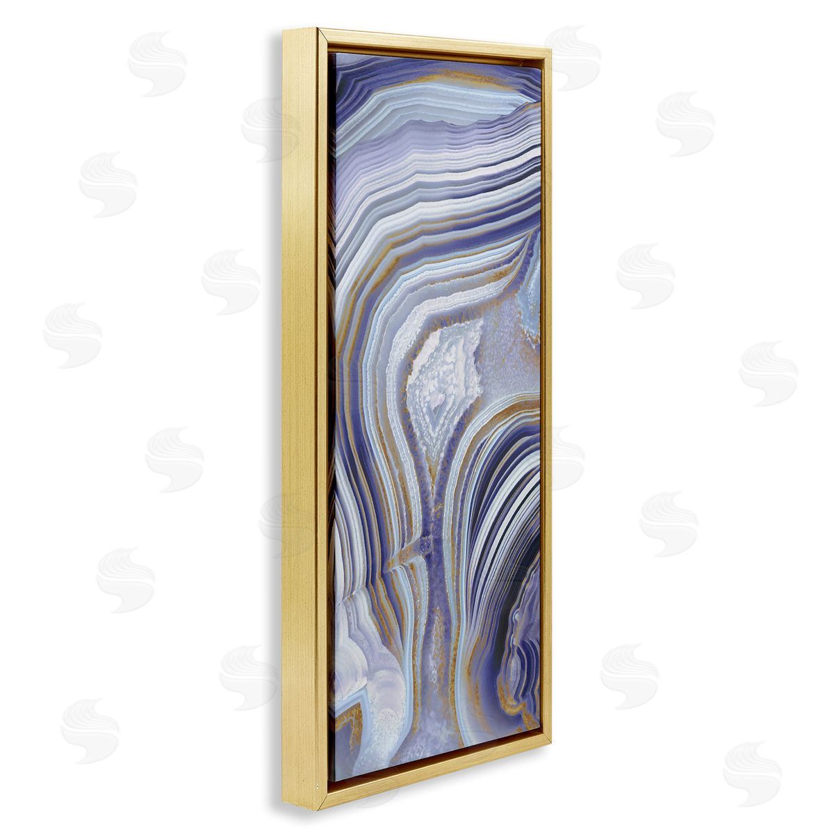 Agate Crystal Pattern Abstract Design Gold Floating Frame Canvas Wall Art, Home Decor by Danielle Carson