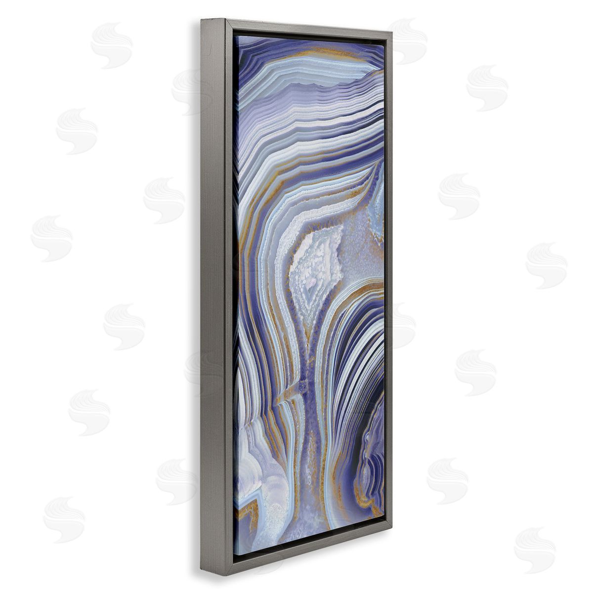 Agate Crystal Pattern Abstract Design Grey Floating Frame Canvas Wall Art, Home Decor by Danielle Carson