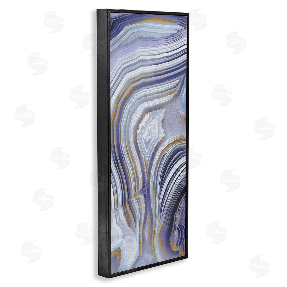 Agate Crystal Pattern Abstract Design Black Frame Print Wall Art, Home Decor by Danielle Carson
