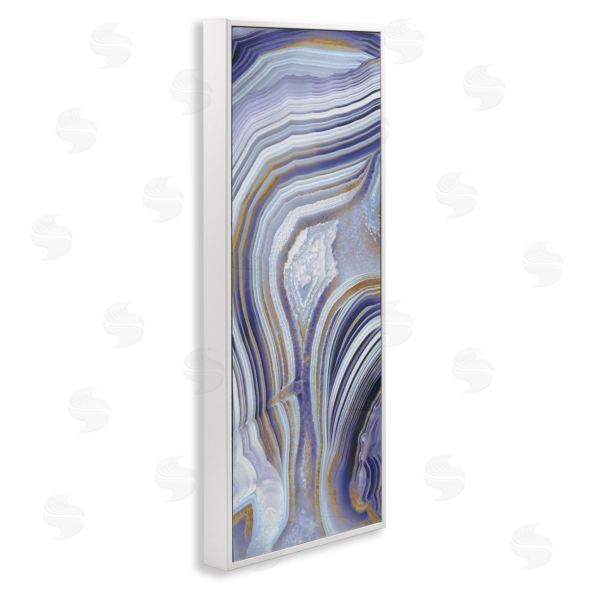 Agate Crystal Pattern Abstract Design White Frame Print Wall Art, Home Decor by Danielle Carson