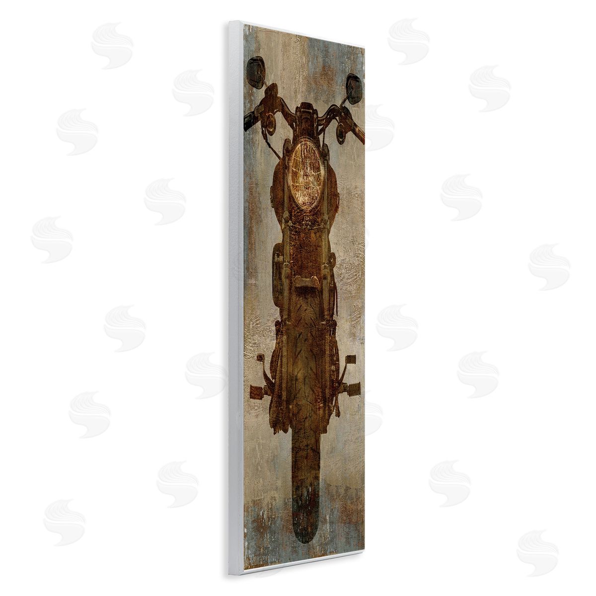 Motorcycle Silhouette Rustic Pattern Wood Plaque Wall Art, Home Decor by Dylan Mattews