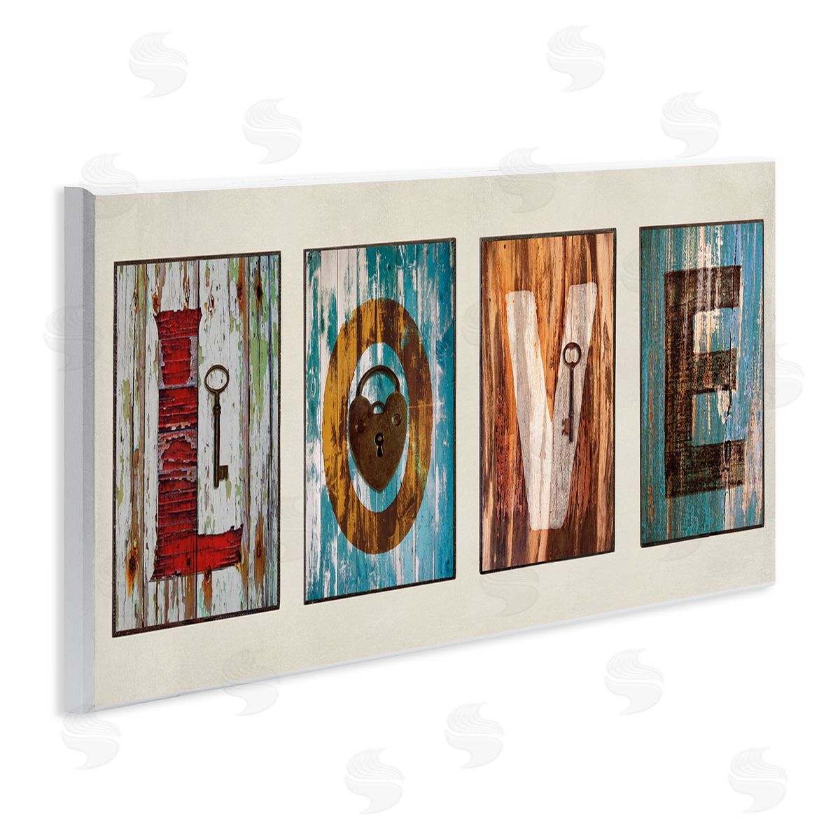 Love Locks And Key Wood Plaque Wall Art, Home Decor by Jamie MacDowell