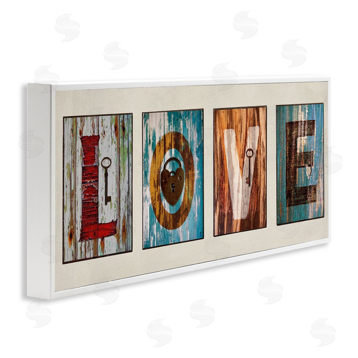 Love Locks And Key White Frame Print Wall Art, Home Decor by Jamie MacDowell