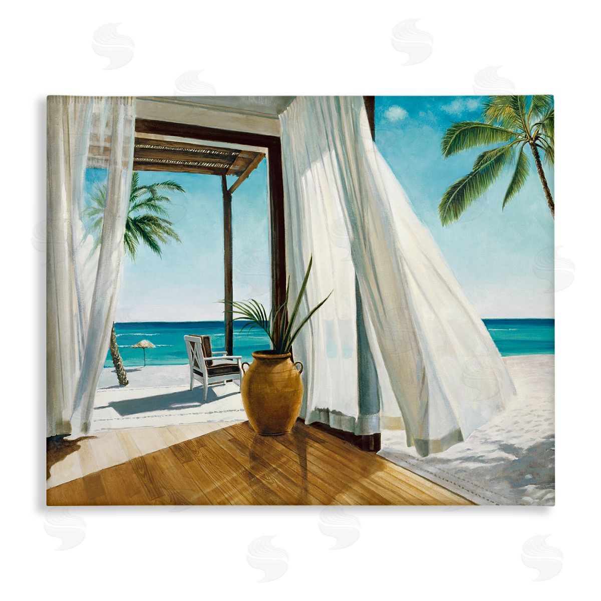 Beach Resort Ocean Landscape Canvas Wall Art, Home Decor by Jacob Reed