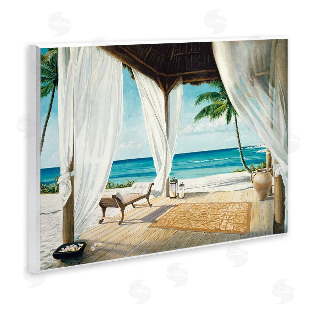 Beach Resort Sea Landscape Wood Plaque Wall Art, Home Decor by Jacob Reed