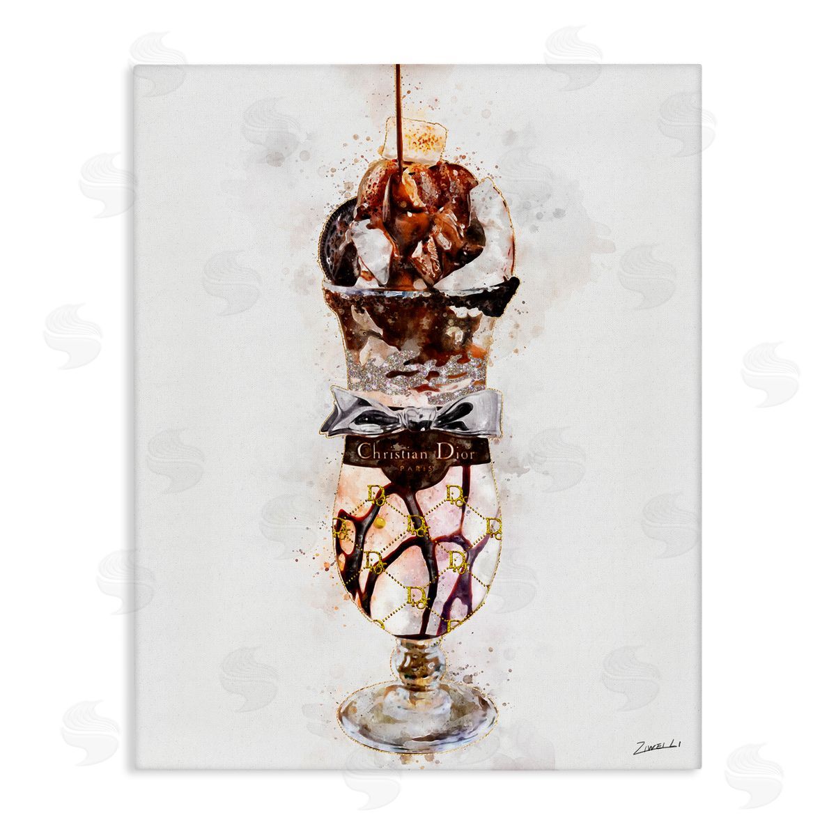 Fashion Brand Dessert Cup Canvas Wall Art, Home Decor by Ziwei Li