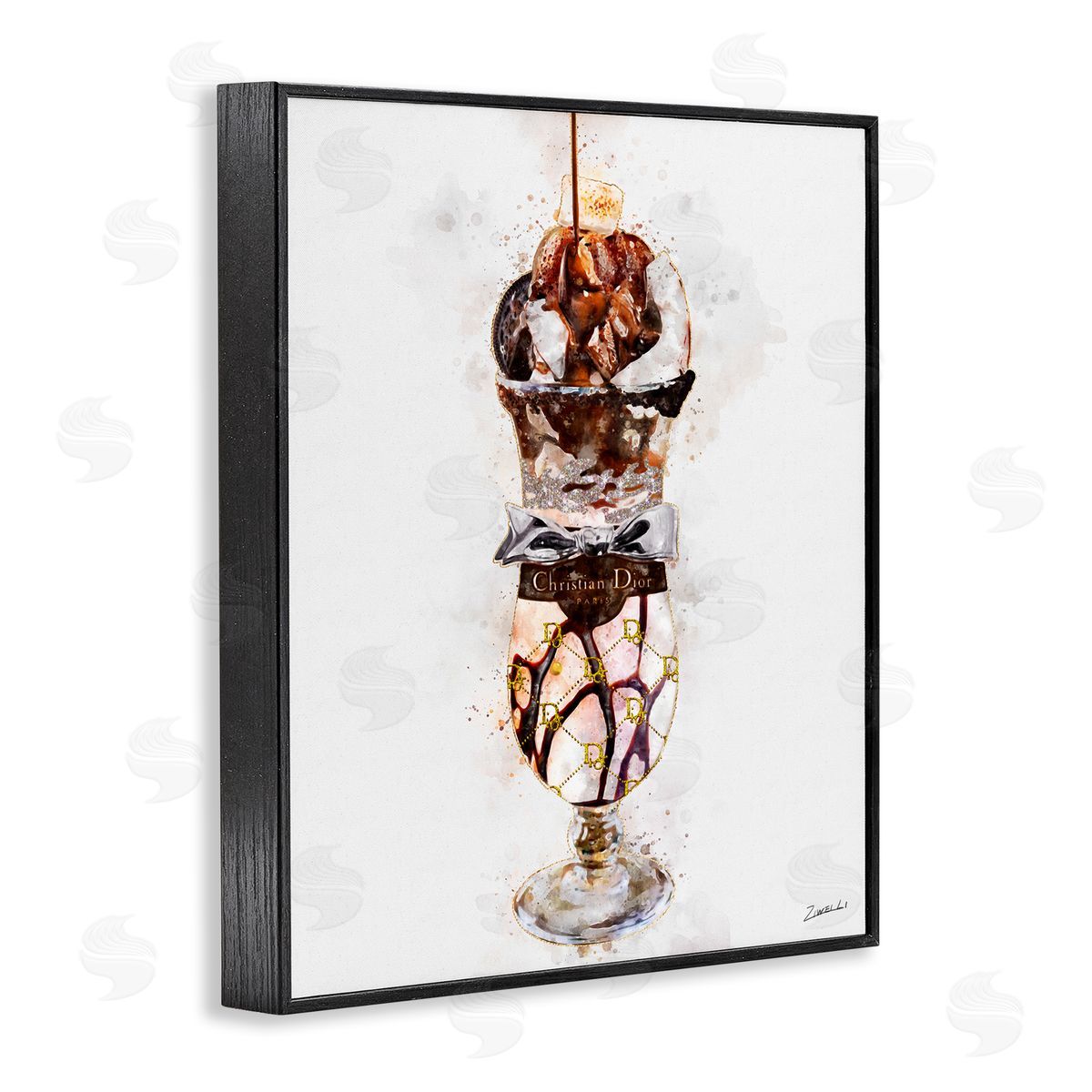 Fashion Brand Dessert Cup Black Frame Print Wall Art, Home Decor by Ziwei Li