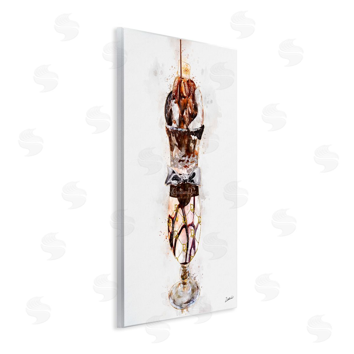 Fashion Brand Dessert Cup Wood Plaque Wall Art, Home Decor by Ziwei Li