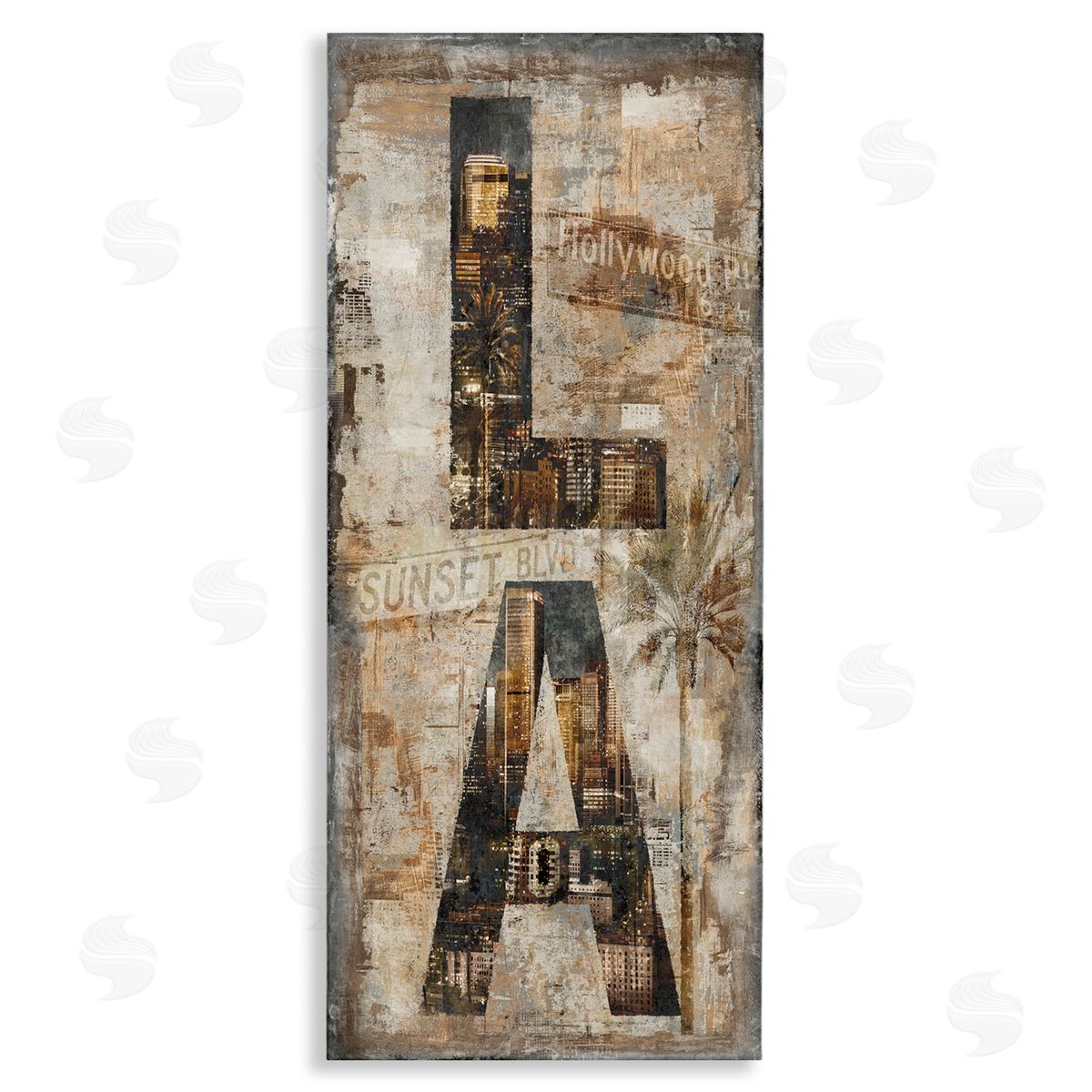 Los Angeles Montage Collage Canvas Wall Art, Home Decor by Luke Wilson