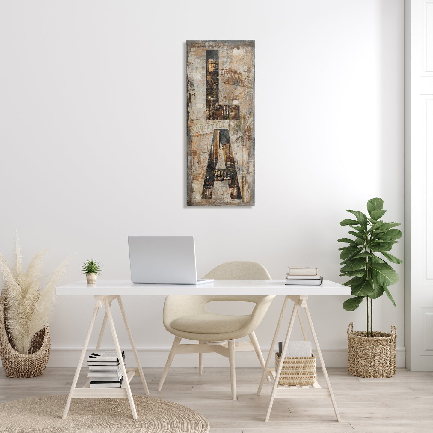 Los Angeles Montage Collage Canvas Wall Art in Room, Home Decor by Luke Wilson