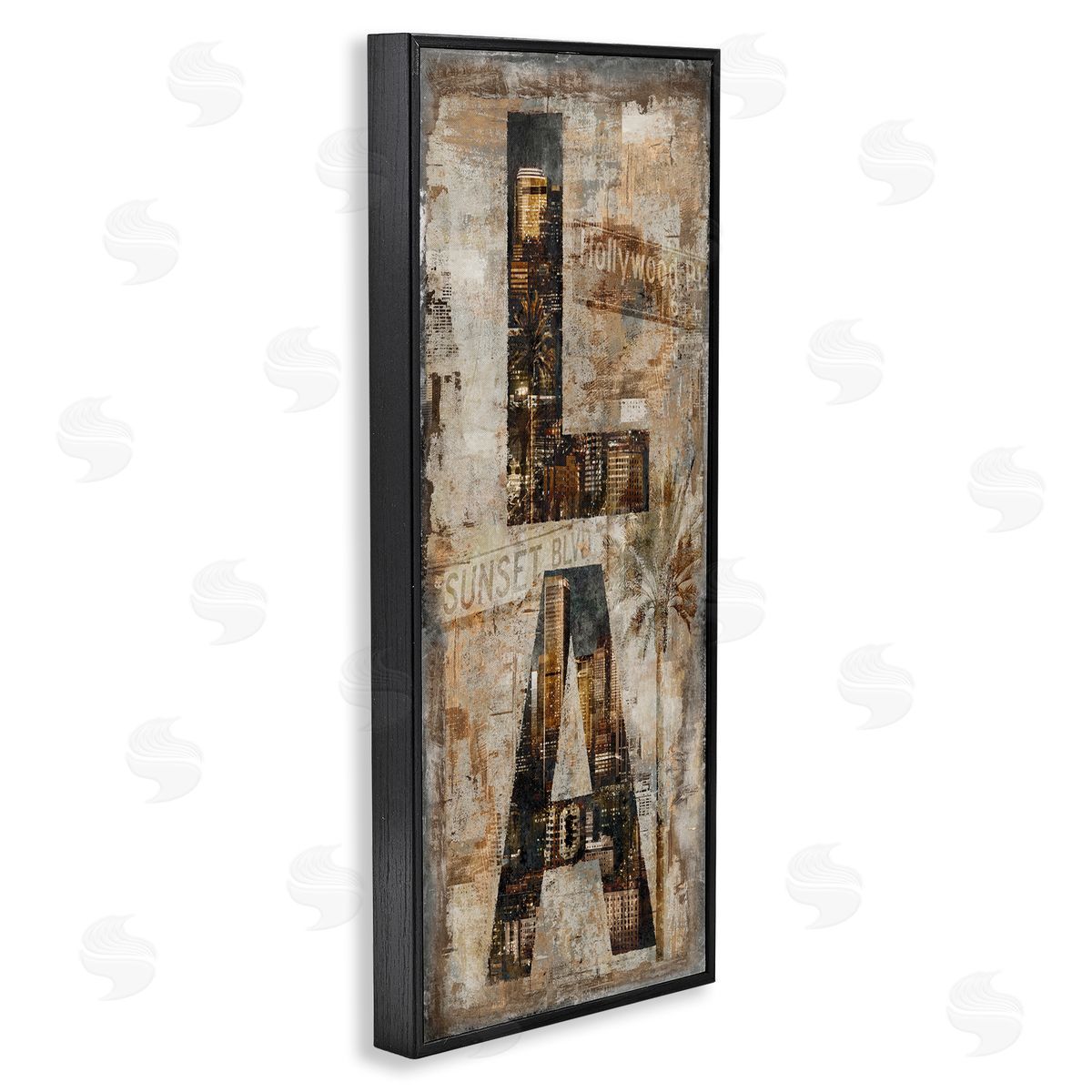 Los Angeles Montage Collage Black Frame Print Wall Art, Home Decor by Luke Wilson