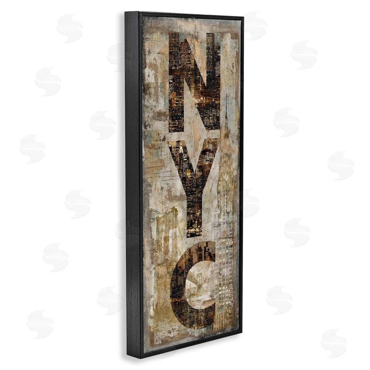 New York City Montage Collage Black Frame Print Wall Art, Home Decor by Luke Wilson