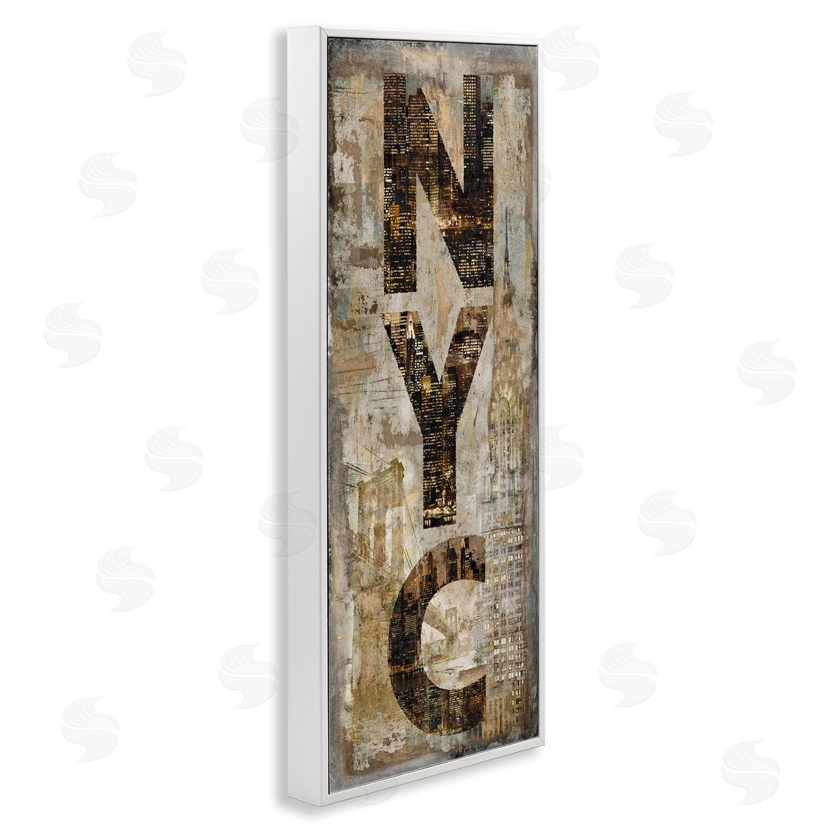 New York City Montage Collage White Frame Print Wall Art, Home Decor by Luke Wilson